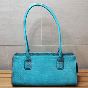 Tommy Hilfiger, Women's Turquoise, Faux Alligator Purse.